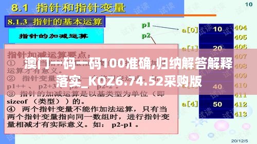 澳门一码一码100准确,归纳解答解释落实_KOZ6.74.52采购版