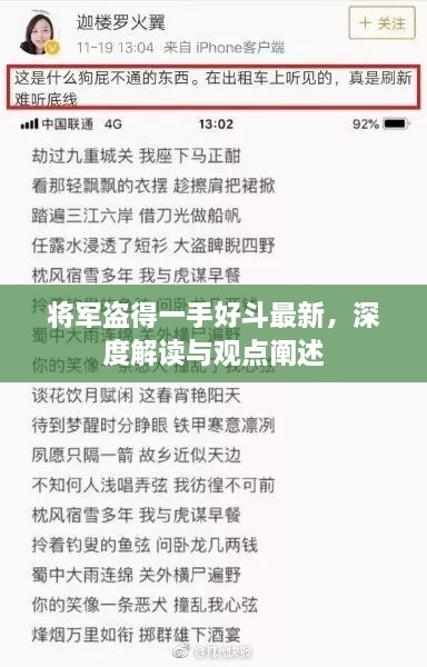 将军盗得一手好斗最新，深度剖析与观点综述