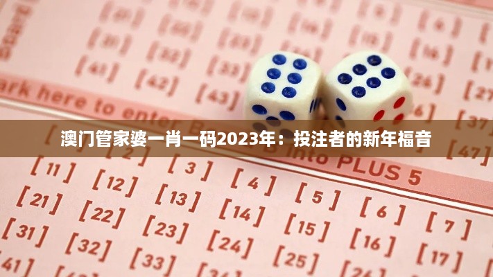 澳门管家婆一肖一码2023年：投注者的新年福音