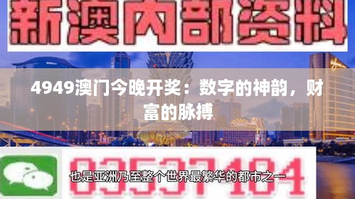 4949澳门今晚开奖：数字的神韵，财富的脉搏