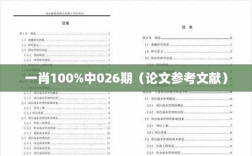 一肖100%中026期（论文参考文献）