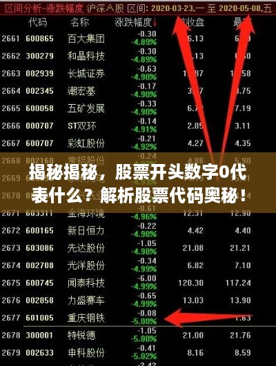 揭秘揭秘，股票开头数字0代表什么？解析股票代码奥秘！