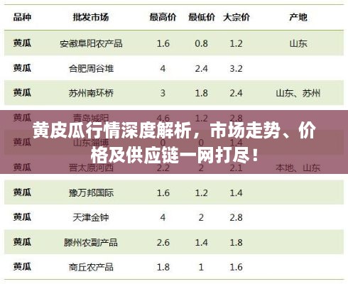 黄皮瓜行情深度解析，市场走势、价格及供应链一网打尽！