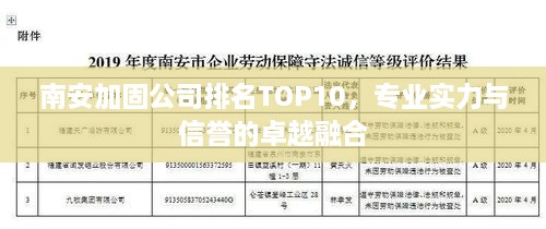 南安加固公司排名TOP10，专业实力与信誉的卓越融合