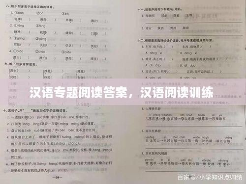 汉语专题阅读答案，汉语阅读训练 