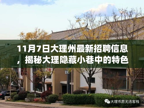 揭秘大理隐藏小巷特色小店，最新招聘信息与独特环境探寻之旅（11月7日更新）