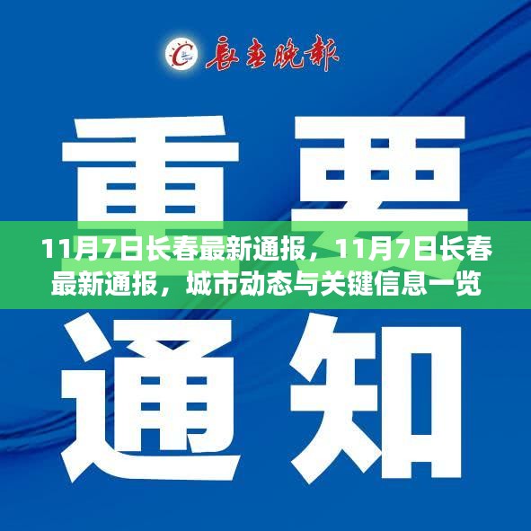 11月7日长春最新通报，城市动态与关键信息全面更新