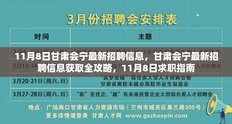 甘肃会宁最新招聘信息全攻略，求职指南与最新招聘动态（11月8日）