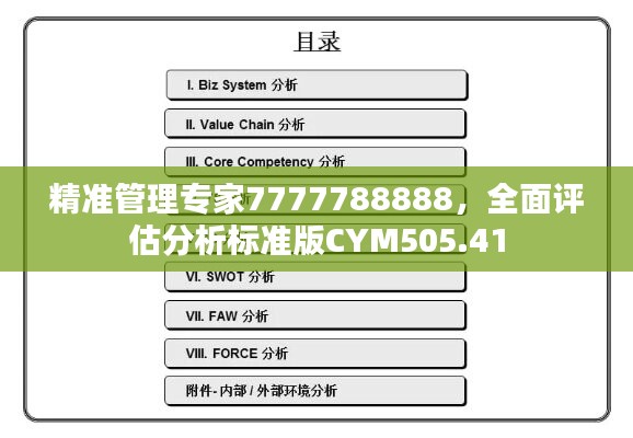 精准管理专家7777788888，全面评估分析标准版CYM505.41