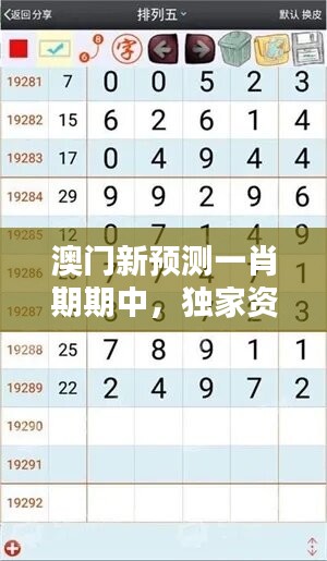 澳门新预测一肖期期中，独家资料发布PEO206.71特供版