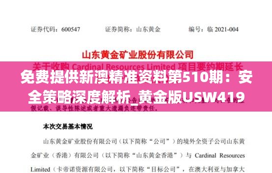 免费提供新澳精准资料第510期：安全策略深度解析_黄金版USW419.57