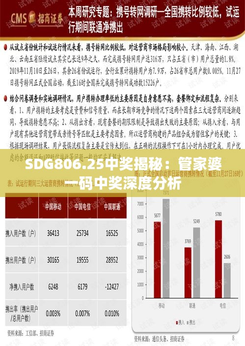 SDG806.25中奖揭秘：管家婆一码中奖深度分析