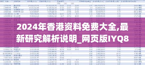 2024年香港资料免费大全,最新研究解析说明_网页版IYQ853.42