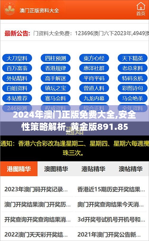 2024年澳门正版免费大全,安全性策略解析_黄金版891.85