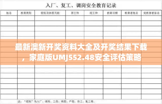 最新澳新开奖资料大全及开奖结果下载，家庭版UMJ552.48安全评估策略