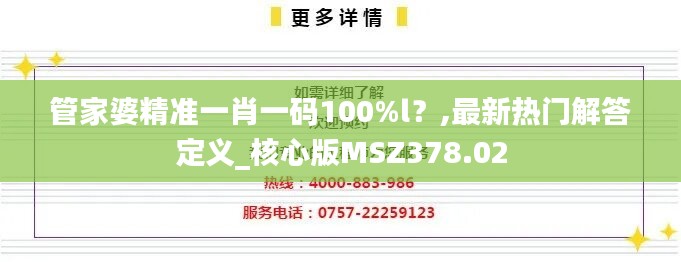 管家婆精准一肖一码100%l？,最新热门解答定义_核心版MSZ378.02