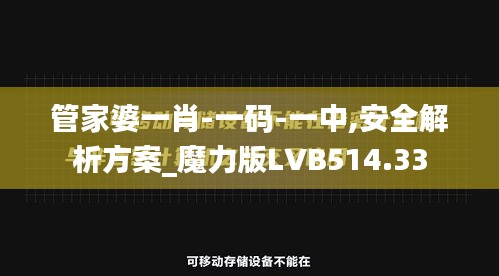 管家婆一肖-一码-一中,安全解析方案_魔力版LVB514.33