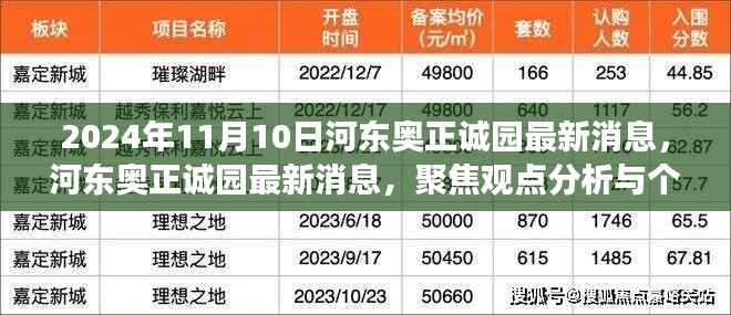 河东奥正诚园最新消息解析与观点聚焦，个人立场与深度分析（2024年11月10日）