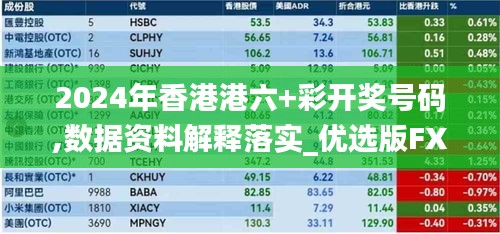 2024年香港港六+彩开奖号码,数据资料解释落实_优选版FXA91.18