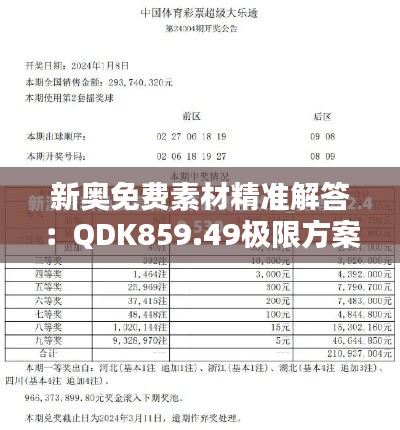 新奥免费素材精准解答：QDK859.49极限方案更新