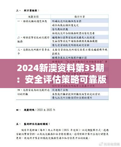 2024新澳资料第33期：安全评估策略可靠版AZT675.08