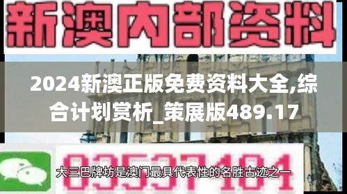 2024新澳正版免费资料大全,综合计划赏析_策展版489.17