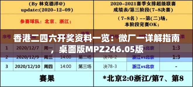 香港二四六开奖资料一览：微厂一详解指南，桌面版MPZ246.05版