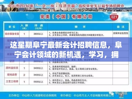 阜宁会计招聘新动态，把握机遇，学习成长，开启职场新征程