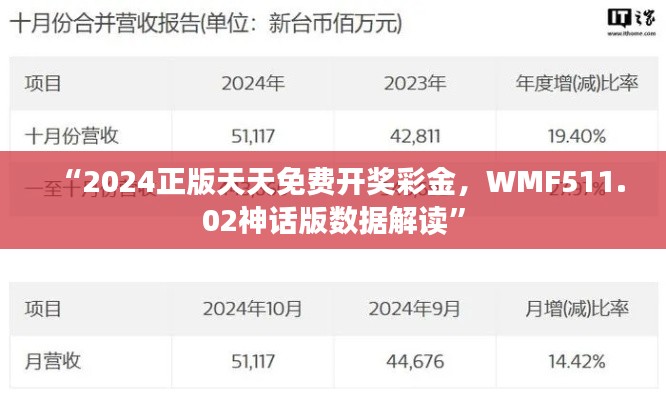 “2024正版天天免费开奖彩金，WMF511.02神话版数据解读”