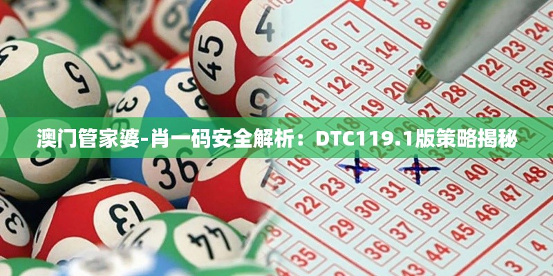 澳门管家婆-肖一码安全解析：DTC119.1版策略揭秘