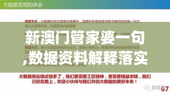 新澳门管家婆一句,数据资料解释落实_CHQ721.52万天境