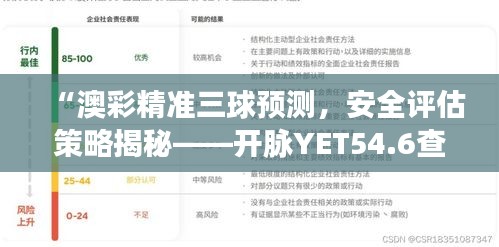 “澳彩精准三球预测，安全评估策略揭秘——开脉YET54.6查询”