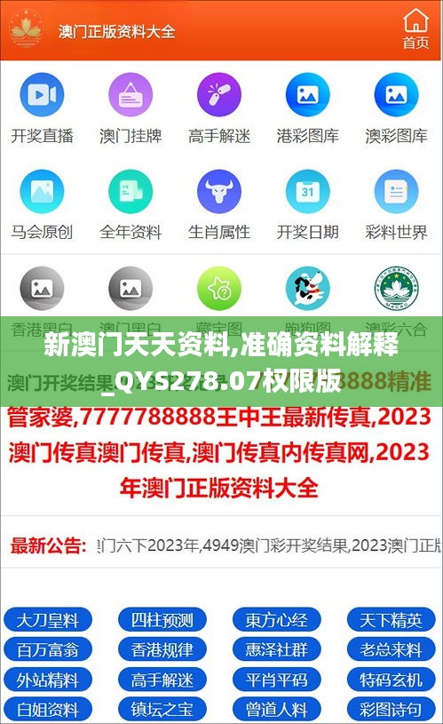 新澳门天天资料,准确资料解释_QYS278.07权限版