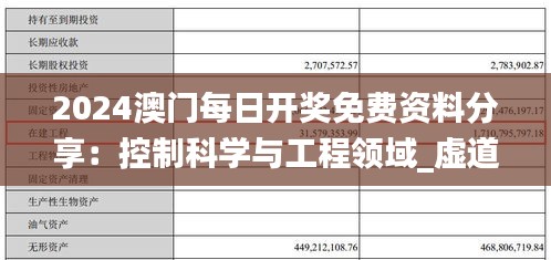 2024澳门每日开奖免费资料分享：控制科学与工程领域_虚道JLW178.82