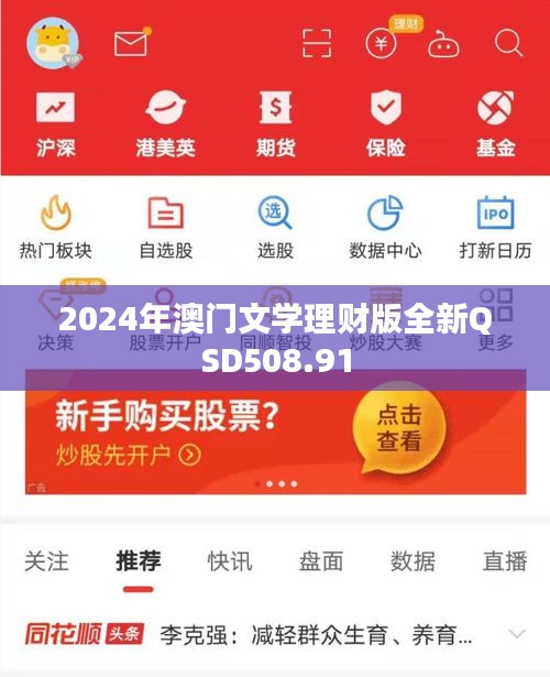 2024年澳门文学理财版全新QSD508.91