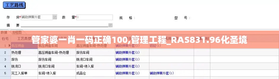 管家婆一肖一码正确100,管理工程_RAS831.96化圣境