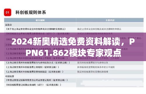 2024新奥精选免费资料解读，PPN61.862模块专家观点