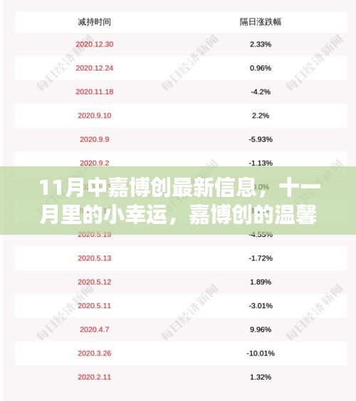 11月中嘉博创的最新动态，十一月小幸运与温馨日常