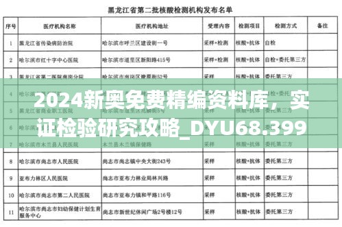 2024新奥免费精编资料库，实证检验研究攻略_DYU68.399电信版