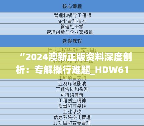 “2024澳新正版资料深度剖析：专解操行难题_HDW61.542限量版”