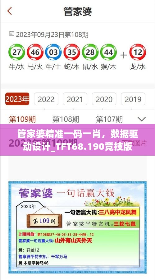 管家婆精准一码一肖，数据驱动设计_TFT68.190竞技版