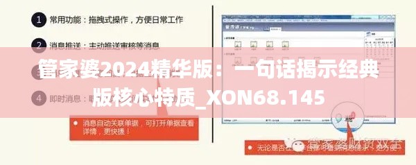 管家婆2024精华版：一句话揭示经典版核心特质_XON68.145