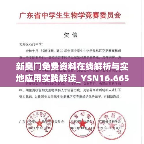 新奥门免费资料在线解析与实地应用实践解读_YSN16.665科技版