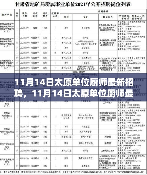 11月14日太原单位厨师最新招聘，全面评测与介绍