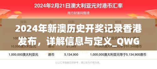 2024年新澳历史开奖记录香港发布，详解信息与定义_QWG87.355权限版