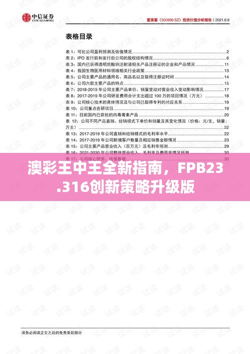 澳彩王中王全新指南，FPB23.316创新策略升级版