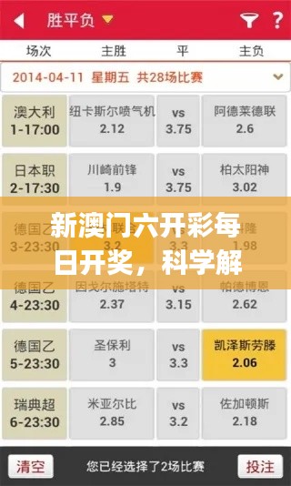 新澳门六开彩每日开奖，科学解读_EUR82.418散热版