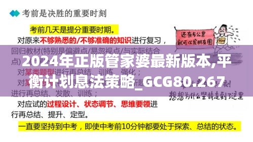 2024年正版管家婆最新版本,平衡计划息法策略_GCG80.267语音版