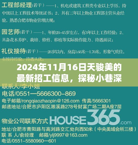 天骏美的最新招工信息揭秘，小巷深处的独特小店，2024年11月16日启幕新篇章