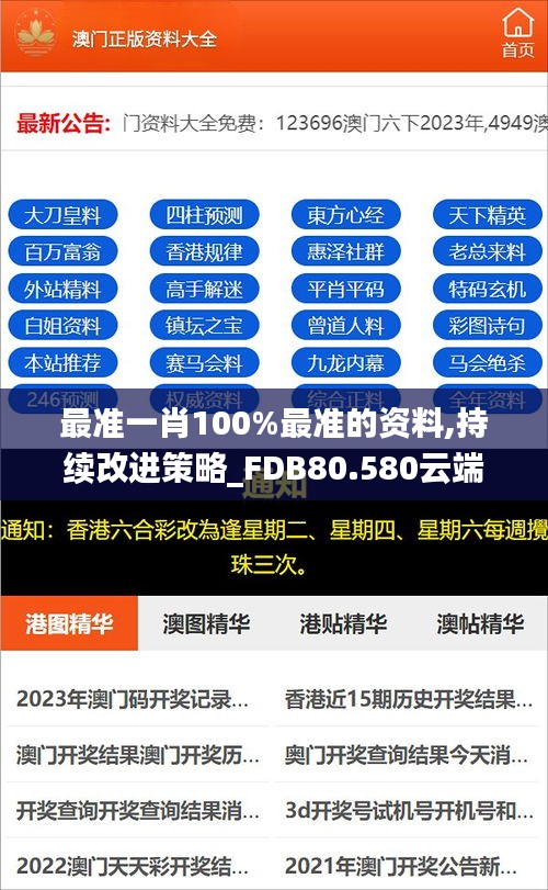 最准一肖100%最准的资料,持续改进策略_FDB80.580云端版